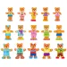 Puzzle in legno con famiglia di orsi da vestire - Woodyland