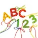 Quercetti: Gioco educativo Montessori ABC+123 con infilatura