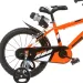 R88 16” bicicletta per bambini con portaborraccia e rotelle laterali, colore arancione-nero – bici Dino Bikes