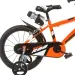 R88 bicicletta per bambini da 14" con portaborraccia e rotelle laterali, colore arancione-nero – bici Dino Bikes