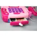 Registratore di cassa elettrico rosa con microfono, soldi finti e suoni