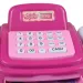 Registratore di cassa giocattolo rosa con bilancia, soldi finti e suoni, 27 cm