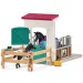 Schleich: Horse Club - Set da gioco con box per cavalli con giumenta e puledro (42611)
