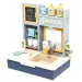 Set da 16 pezzi per bagno in colore blu con luce e suono