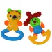 Set da 2 pezzi: sonaglio e massaggiagengive a forma di clown allegro per bebè