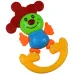 Set da 2 pezzi: sonaglio e massaggiagengive a forma di clown allegro per bebè