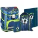 Set da 4 pezzi: zaino ergonomico per la scuola a tema calcio con astuccio.