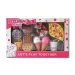 Set da dessert con ciambella e gelato