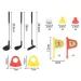 Set da minigolf in metallo con 12 pezzi, mazze e palline