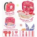Set da parrucchiere 2 in 1 rosa in valigia con ruote con accessori