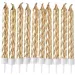 Set di 10 candele dorate ritorte