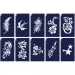 Set di 10 stencil per tatuaggi glitterati femminili