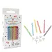 Set di 20 candele di compleanno con classico motivo a spirale.