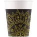 Set di 8 bicchieri di carta mandala nero-oro 200ml