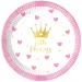 Set di 8 piatti di carta Little Princess da 20 cm