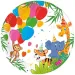 Set di 8 piatti di carta con motivo giungla allegra, 20 cm