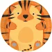 Set di 8 piatti di carta con motivo tigre da 23 cm