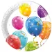 Set di 8 piatti di carta con palloncini colorati, 23 cm
