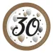 Set di 8 piatti di carta con scritta "30 anni" da 23 cm