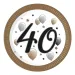Set di 8 piatti di carta con scritta "40" da 23 cm