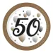 Set di 8 piatti di carta con scritta "50 anni" da 23 cm