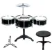 Set di batteria giocattolo Jazz Drum a 4 pezzi con sgabello