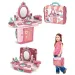 Set di bellezza portatile 3 in 1 rosa in valigia