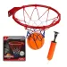 Set di canestro da basket in metallo con rete colorata, palla e pompa da 24 cm