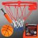 Set di canestro da basket in metallo con rete colorata, palla e pompa da 26 cm