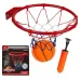 Set di canestro da basket in metallo con rete colorata, palla e pompa da 26 cm