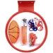 Set di canestro da basket in metallo con rete colorata, palla e pompa da 26 cm