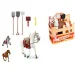 Set di giochi con cavallo, sella e attrezzi 16 cm in diverse varianti