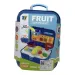 Set di giochi di verdure in valigia blu con accessori