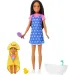 Set di gioco Barbie babysitter con bambola in abito con cuoricini - Mattel