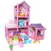 Set di gioco casa delle bambole rosa a più piani