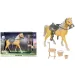 Set di gioco cavallo marrone con sella e accessori