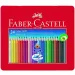 Set di matite colorate a forma di triangolo in scatola di metallo 24 pezzi - Faber-Castell