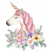 Set di pittura con diamanti: Unicorno con fiori 10x15cm