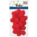 Set di pompon rossi 25mm 25 pezzi