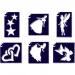 Set di stencil per mini tatuaggi glitter principessa da 6 pezzi