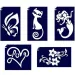 Set di stencil per tatuaggi glitter mini per ragazze con sirena, 5 pezzi