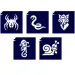Set di stencil per tatuaggi glitter per ragazzi, 5 pezzi