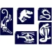 Set di stencil per tatuaggi glitter per ragazzi con dinosauro, 5 pezzi