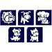 Set di stencil per tatuaggi glitterati per cani, 5 pezzi