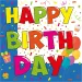 Set di tovaglioli di carta con la scritta "Buon Compleanno" – 2 strati, 33x33 cm, 20 pezzi