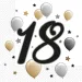 Set di tovaglioli di carta per il 18° compleanno - 2 veli, 33x33 cm, 20 pezzi