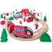 Set ferroviario in legno con camion dei pompieri e treno a batteria - Woodyland