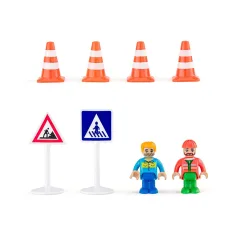 Set giocattolo con 12 veicoli da cantiere - Woodyland immagine 3