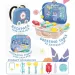 Set medico blu 2 in 1 in valigia con ruote con accessori