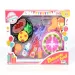 Set per festa di compleanno con bicchiere di champagne e torta